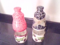 Vidro Decorado cores Preto/Verm.